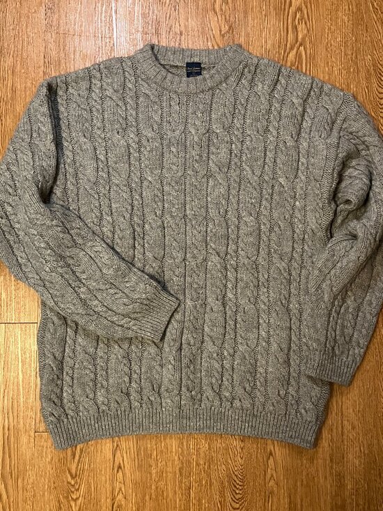 Paul James Other - Paul James Wool Alpaca Fisherman Cable Knit Sweater Mens L Gray Made in England